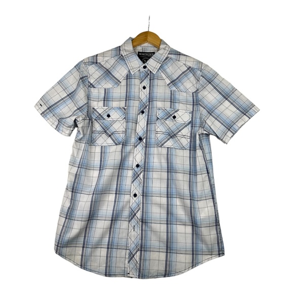 MACHINE custom co. Short Sleeve‎ Button Down Shirt Size Large - Picture 1 of 5